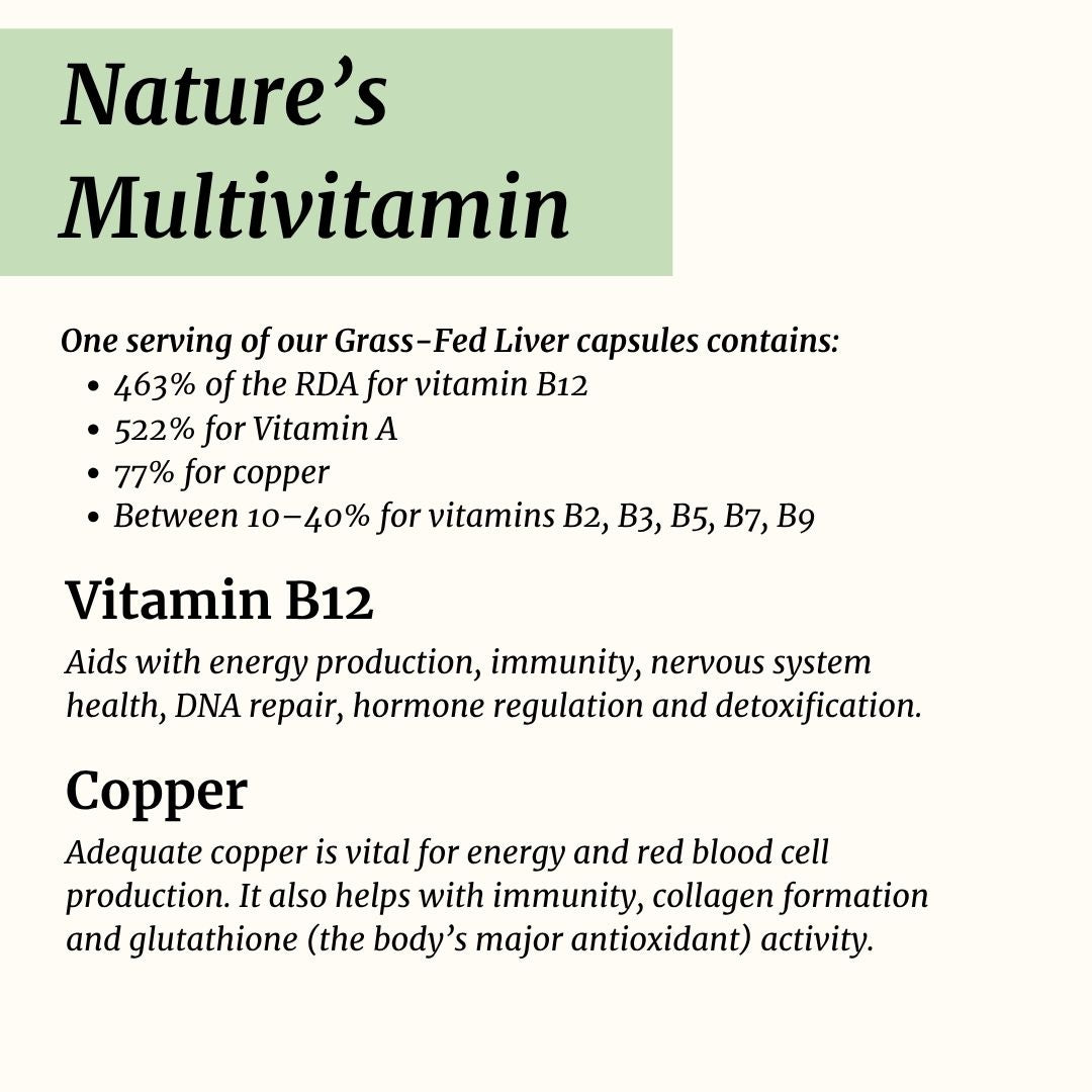Grass-Fed Grass-Finished Beef Liver Capsules
