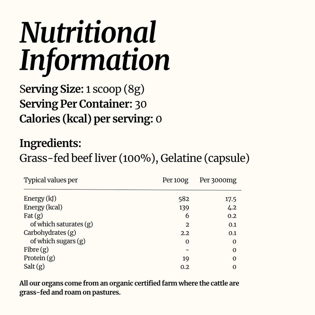 Grass-Fed Grass-Finished Beef Liver Capsules