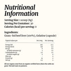 Grass-Fed Grass-Finished Beef Liver Capsules