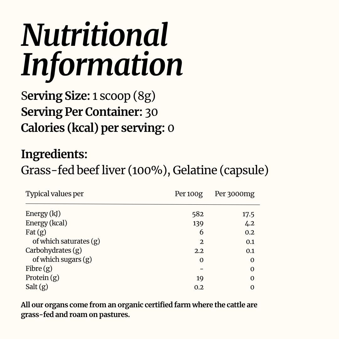 Grass-Fed Grass-Finished Beef Liver Capsules